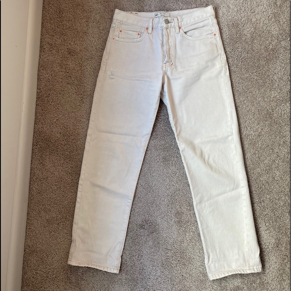 Free People High Rise Vintage Cream Jeans